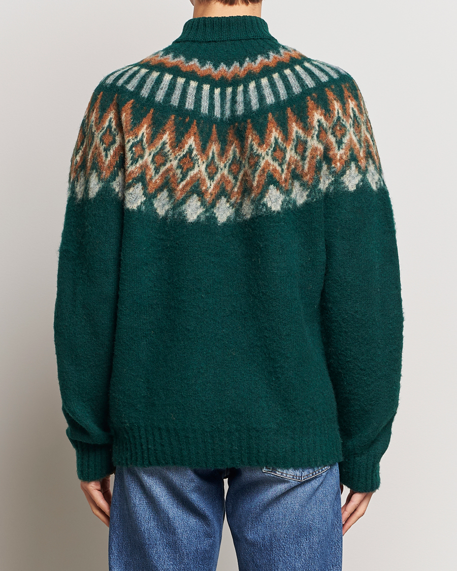 Herren | Pullover | Howlin' | Brushed Wool Fair Isle Roll Neck Forest