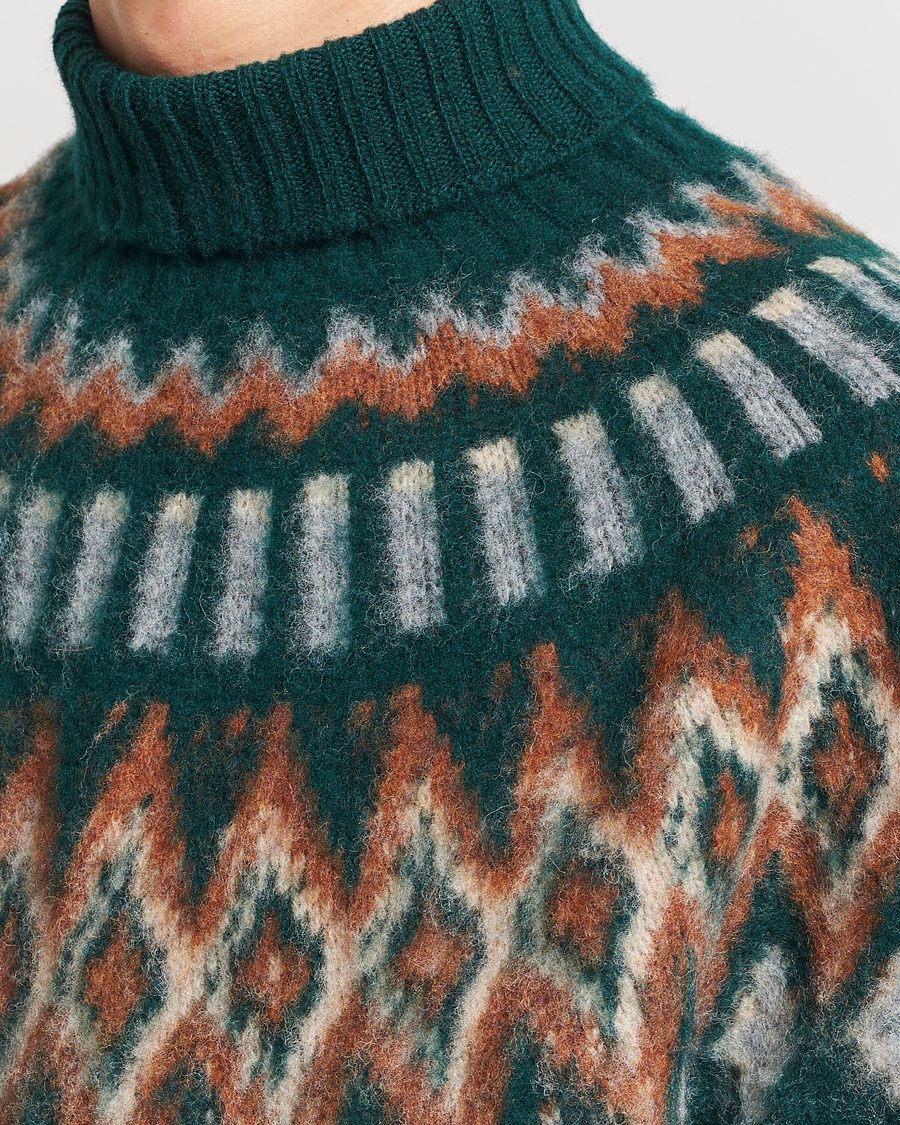 Herren | Pullover | Howlin' | Brushed Wool Fair Isle Roll Neck Forest