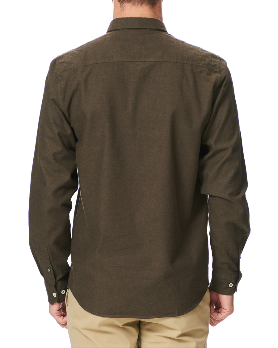 Herren | Hemden | Norse Projects | Anton Brushed Flannel Shirt Dark Green