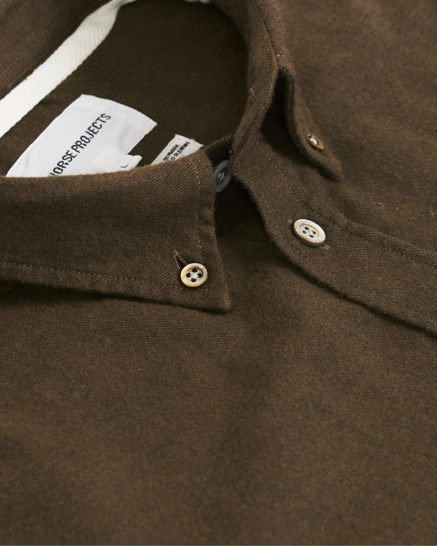 Herren | Hemden | Norse Projects | Anton Brushed Flannel Shirt Dark Green