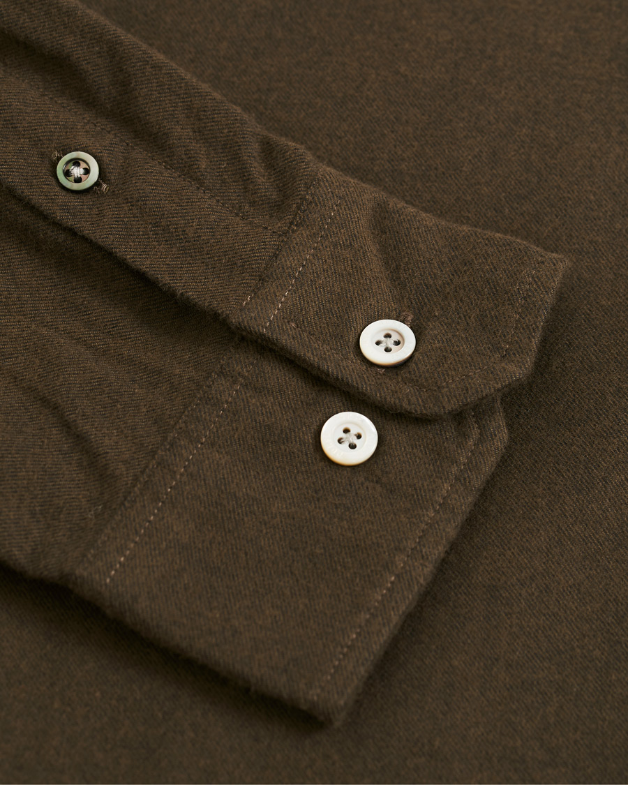 Herren | Hemden | Norse Projects | Anton Brushed Flannel Shirt Dark Green