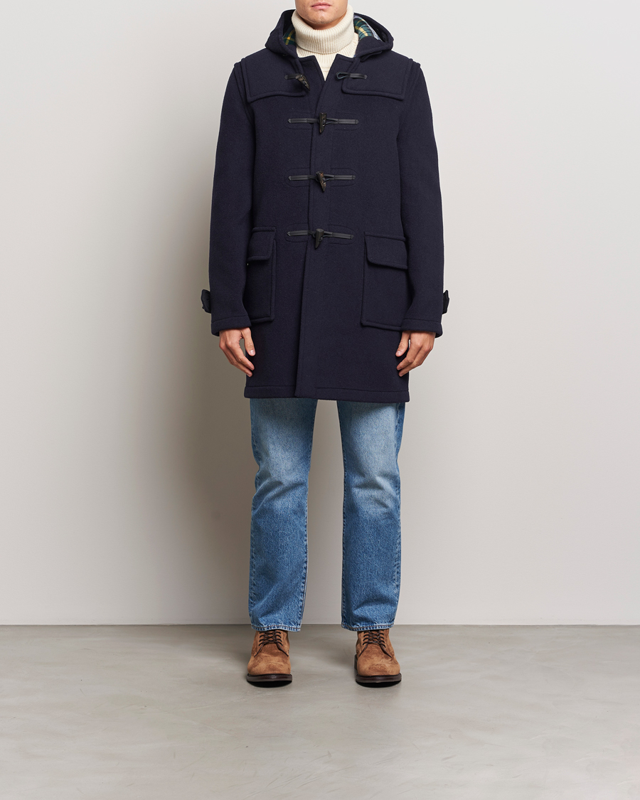 Herren | Jacken | Gloverall | Morris Duffle Coat Navy/Dress Gordon