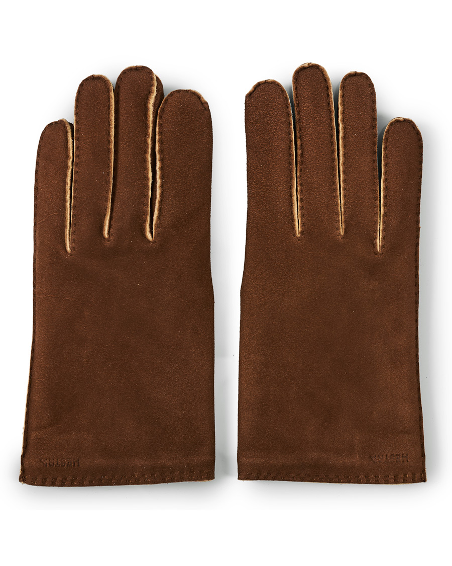 Herren | Hestra Philippe Chamoise Wool Lined Glove Brown | Hestra | Philippe Chamoise Wool Lined Glove Brown