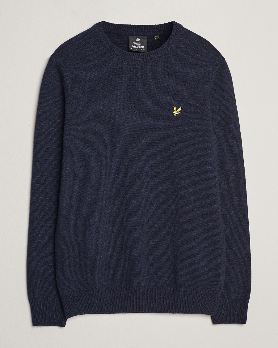 Herren | Pullover | Lyle & Scott | Lambswool Crew Neck Pullover Dark Navy Marl