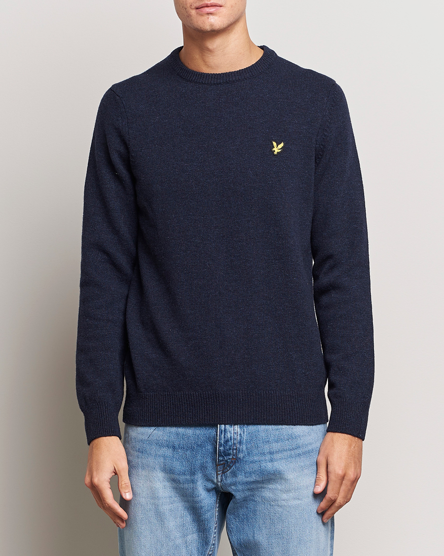 Herren | Pullover | Lyle & Scott | Lambswool Crew Neck Pullover Dark Navy Marl