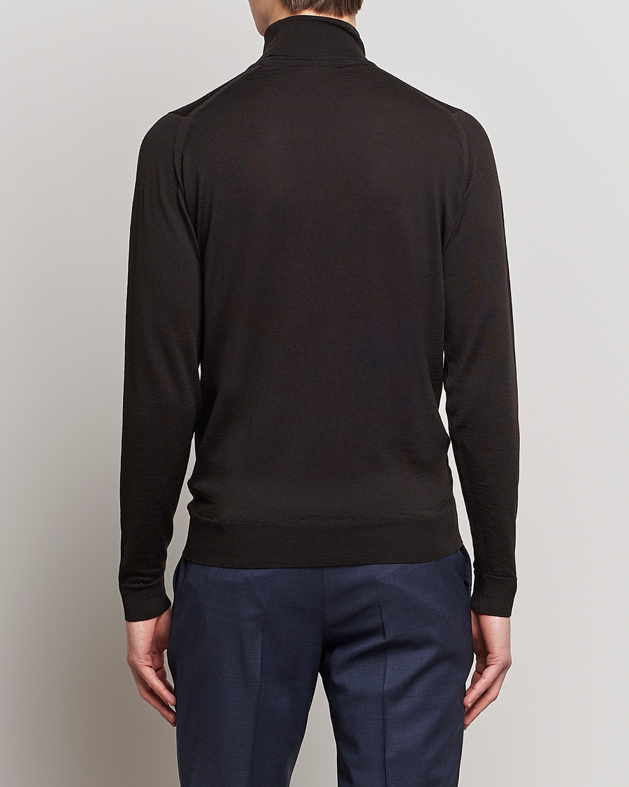 Herren | Pullover | John Smedley | Cherwell Extra Fine Merino Rollneck Dark Cocoa