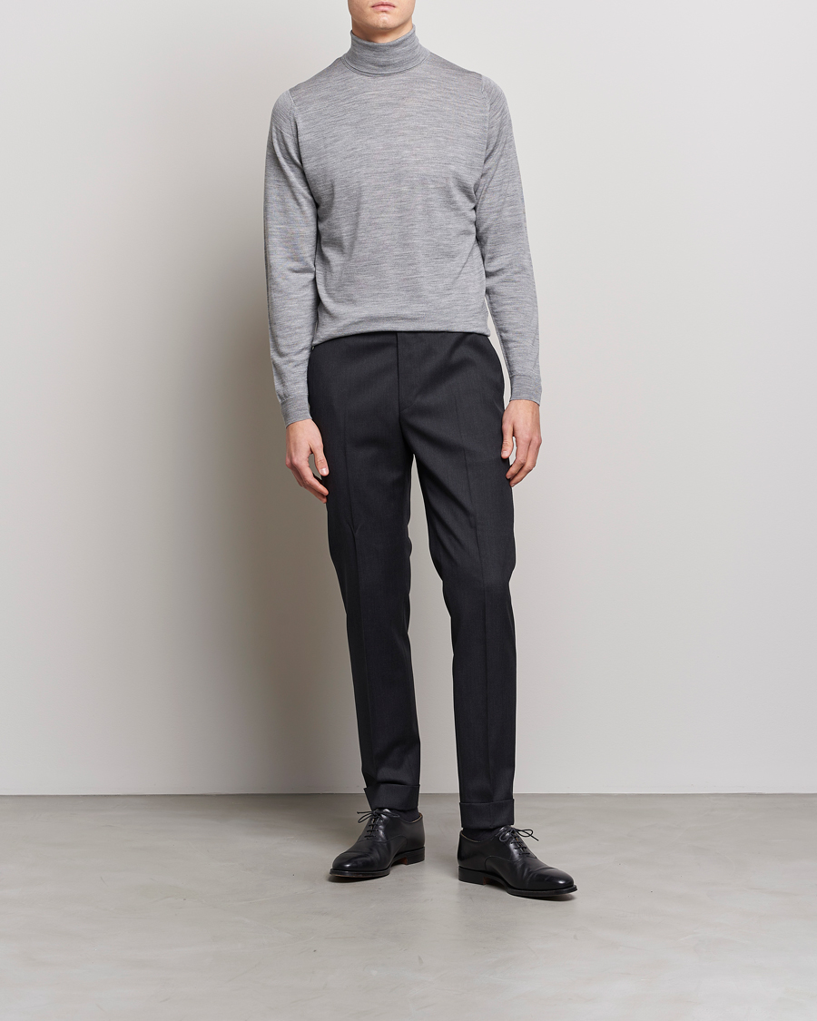 Herren | Pullover | John Smedley | Cherwell Extra Fine Merino Rollneck Silver
