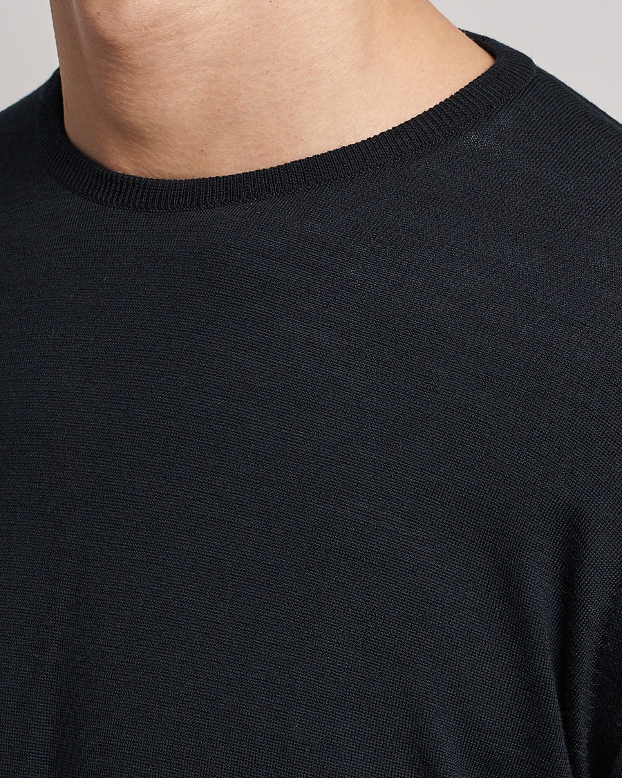 Herren | Pullover | John Smedley | Lundy Extra Fine Merino Crew Neck Black