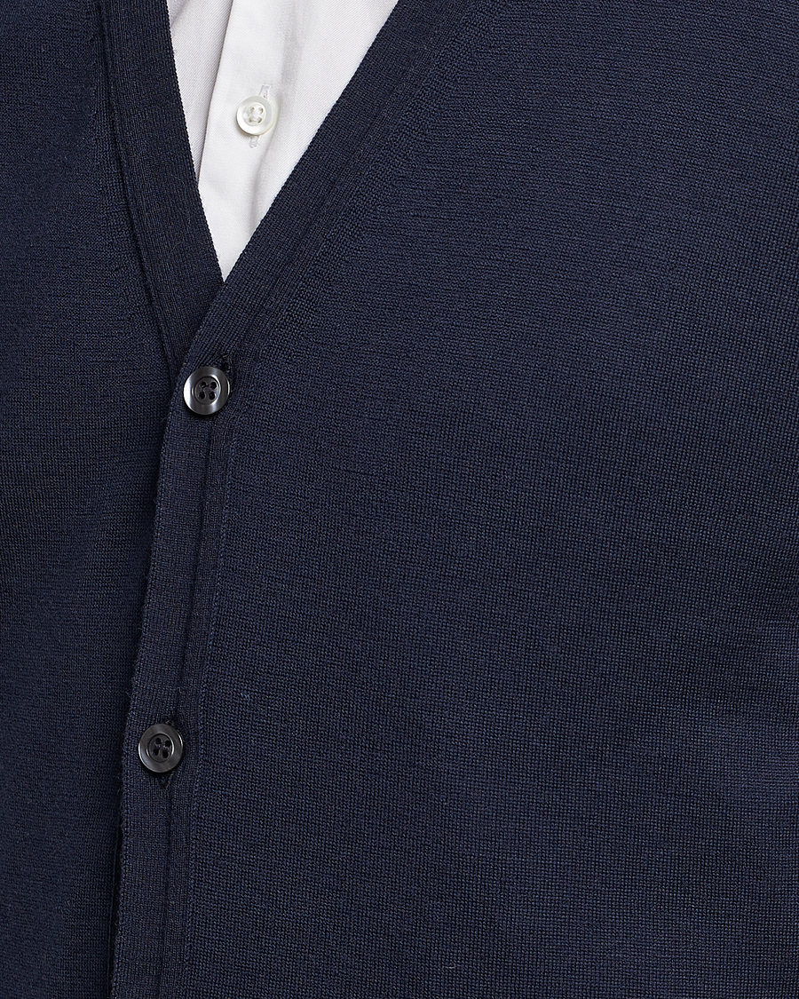 Herren | Pullover | John Smedley | Petworth Extra Fine Merino Cardigan Midnight