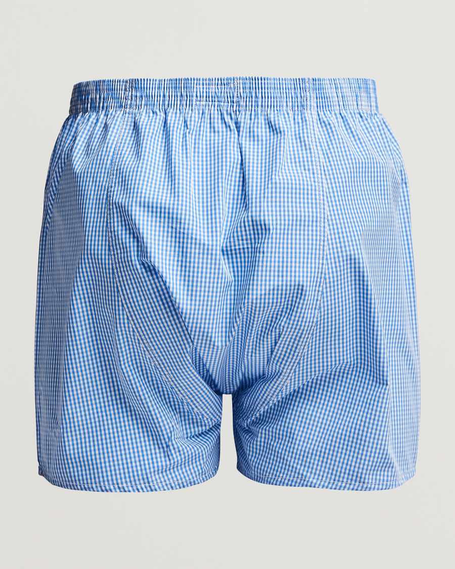 Herren | Unterhosen | Derek Rose | Classic Fit Cotton Boxer Shorts Blue Gingham