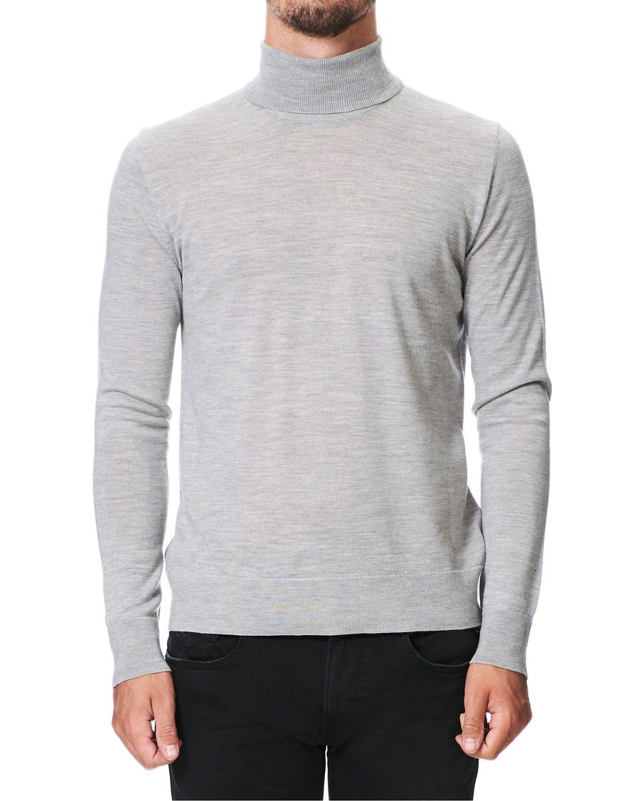 Herren | Pullover | Samsøe Samsøe | Samsøe & Samsøe Flemming Superfine Merino Wool Rollneck Grey Mel