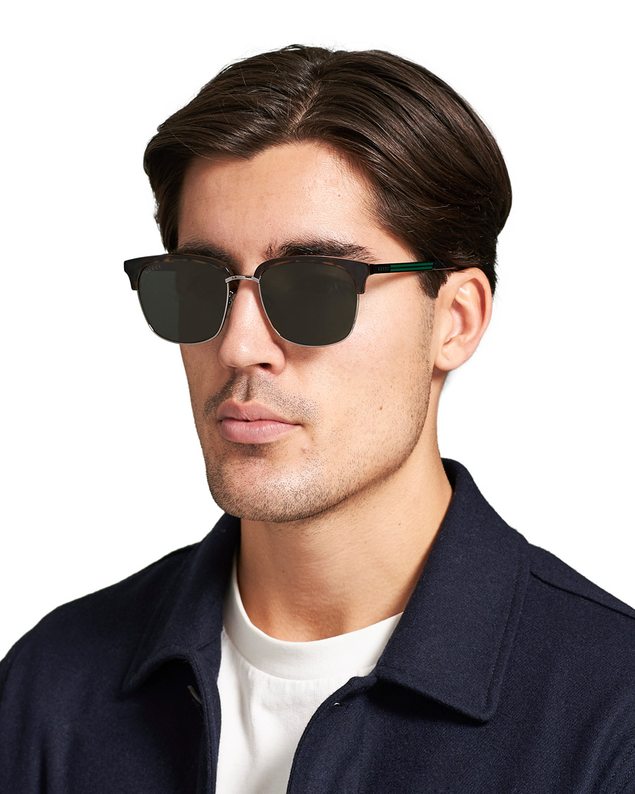 Herren | GUCCI GG0697S Sunglasses Havana/Green | Gucci | GG0697S Sunglasses Havana/Green