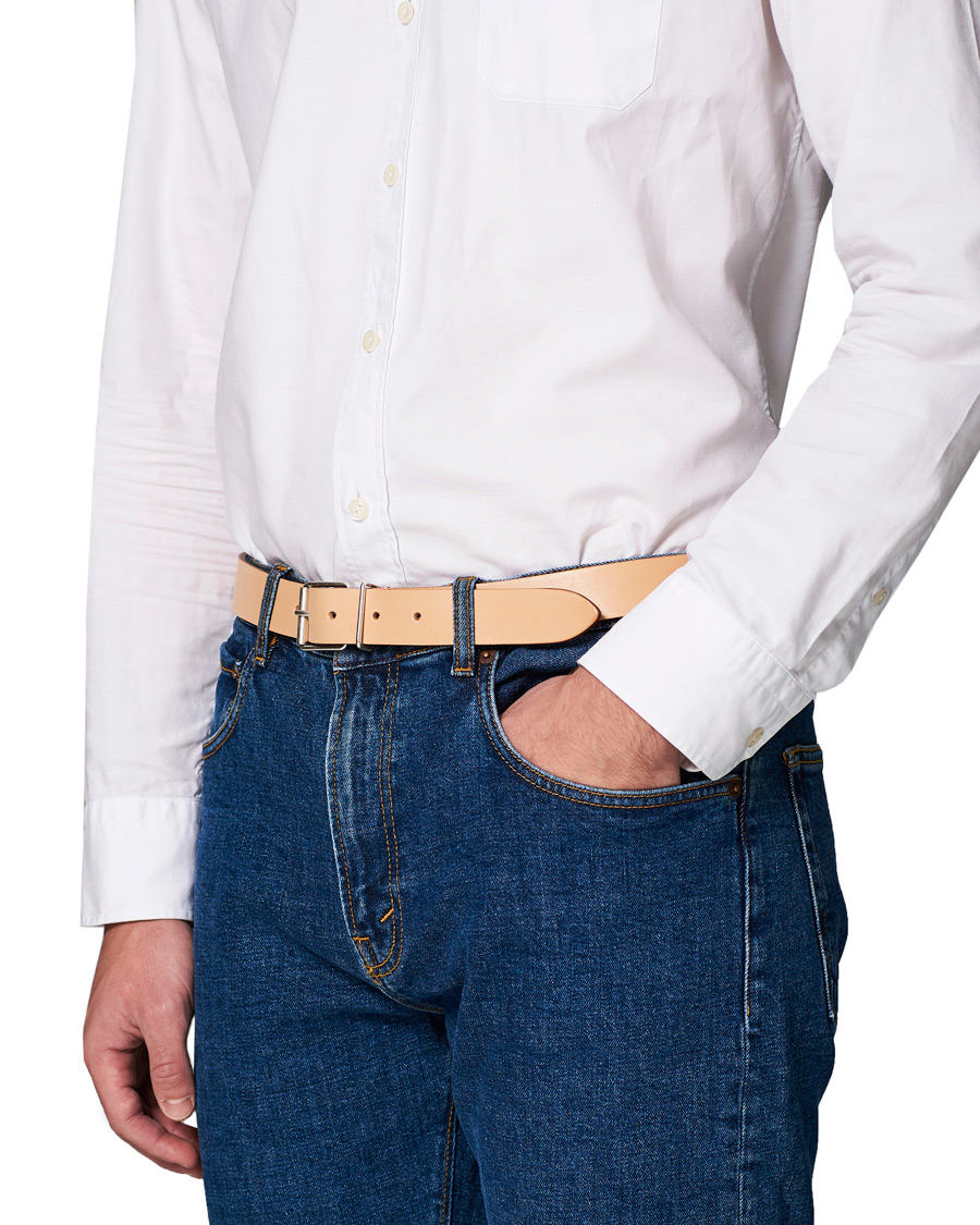 Herren | Anderson's Classic Casual 3 cm Leather Belt Natural | Anderson's | Classic Casual 3 cm Leather Belt Natural
