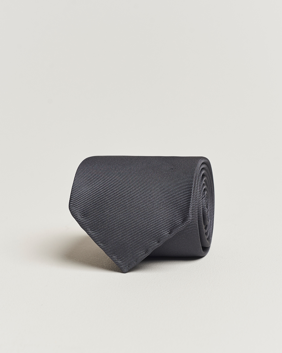 Herren | Drake's Handrolled Woven Silk 8 cm Tie Grey | Drake's | Handrolled Woven Silk 8 cm Tie Grey