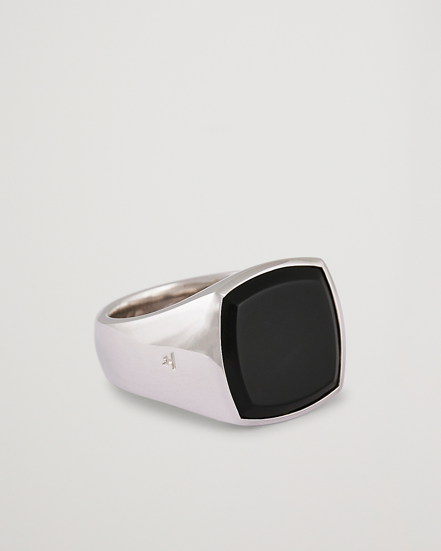Herren | Tom Wood Cushion Black Onyx Ring Silver | Tom Wood | Cushion Black Onyx Ring Silver