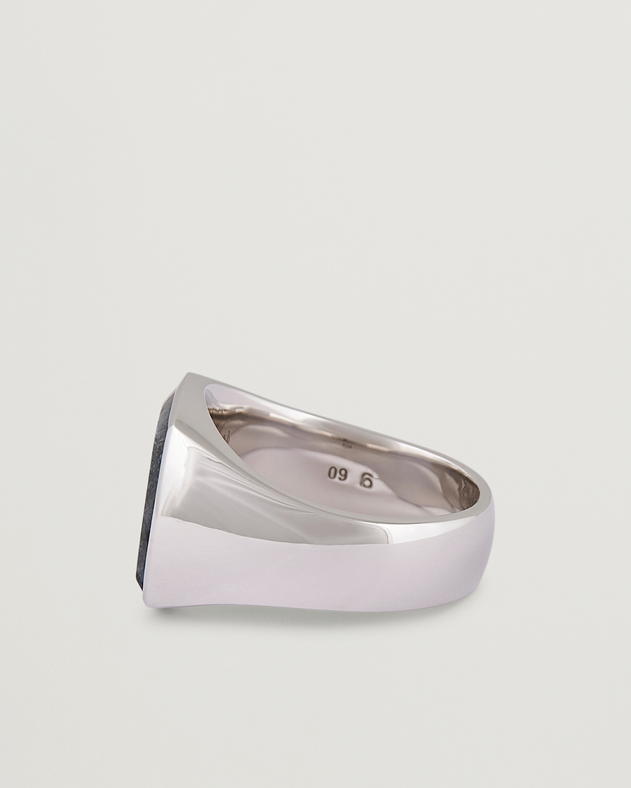 Herren | Tom Wood Cushion Larvikite Ring Silver | Tom Wood | Cushion Larvikite Ring Silver