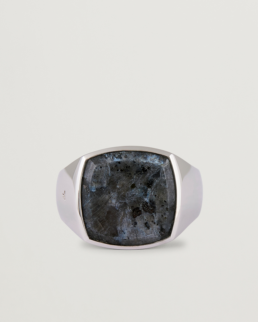 Herren | Tom Wood Cushion Larvikite Ring Silver | Tom Wood | Cushion Larvikite Ring Silver