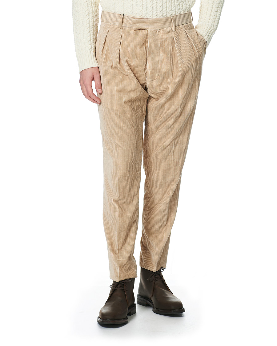 Herren | Hosen | Mackintosh | Wild Pleated Cord Trousers Beige