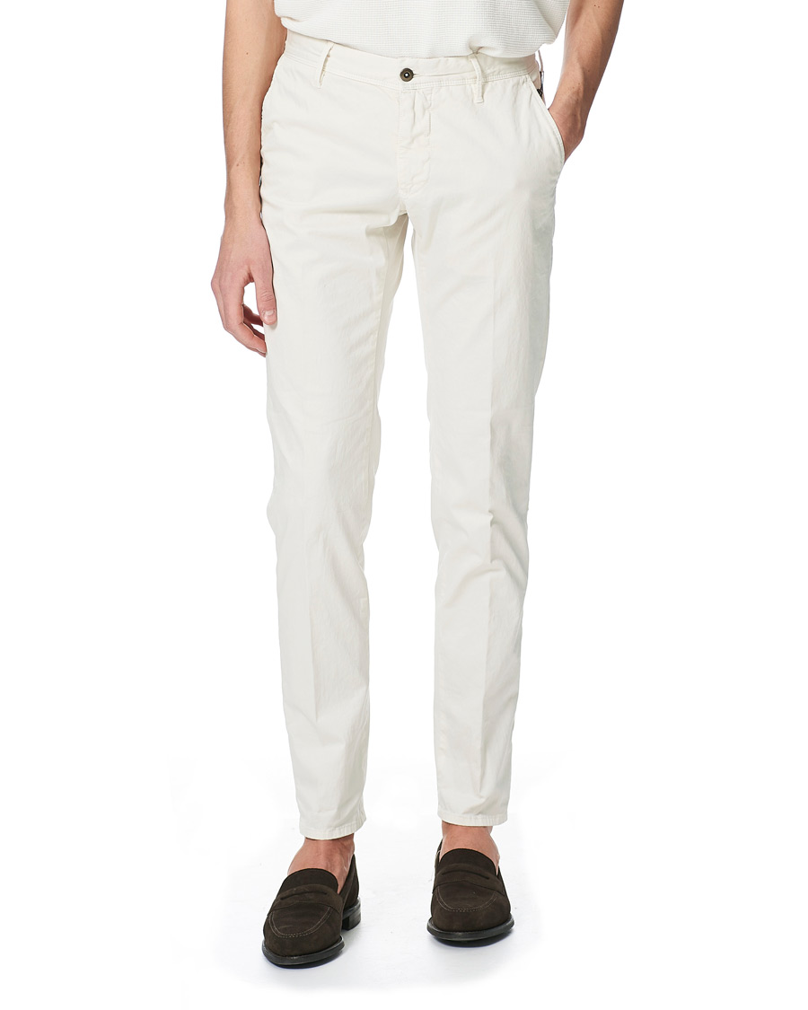 Herren | Hosen | Incotex | Slim Fit Garment Dyed Slacks Off White