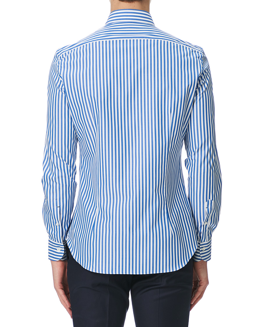 Herren | Hemden | Mazzarelli | Soft Cotton Cut Away Shirt Blue/White