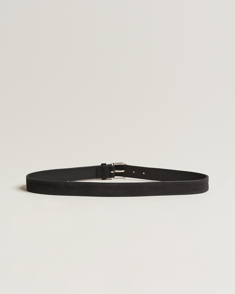 Herren | Orciani Handmade Suede Belt 3 cm Nero | Orciani | Handmade Suede Belt 3 cm Nero