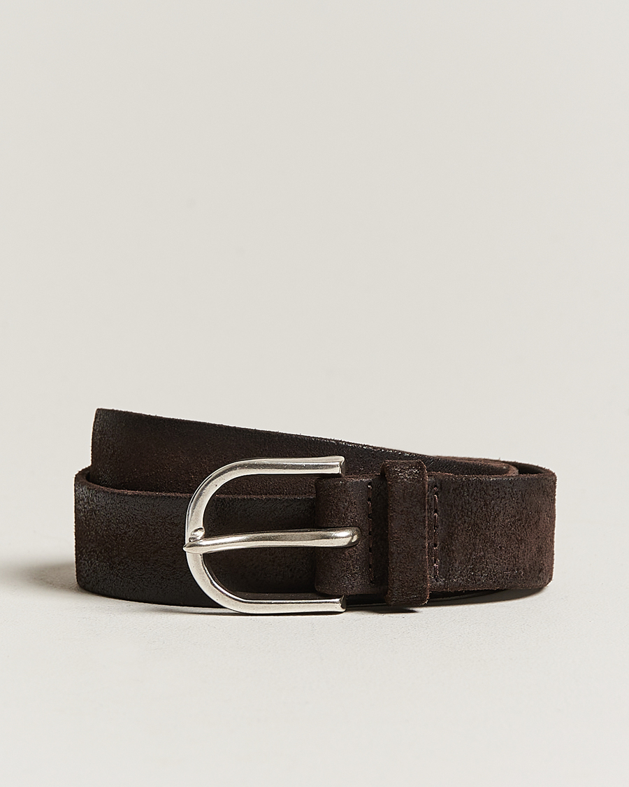 Herren | Orciani Handmade Suede Belt 3 cm Testa Di Moro | Orciani | Handmade Suede Belt 3 cm Testa Di Moro