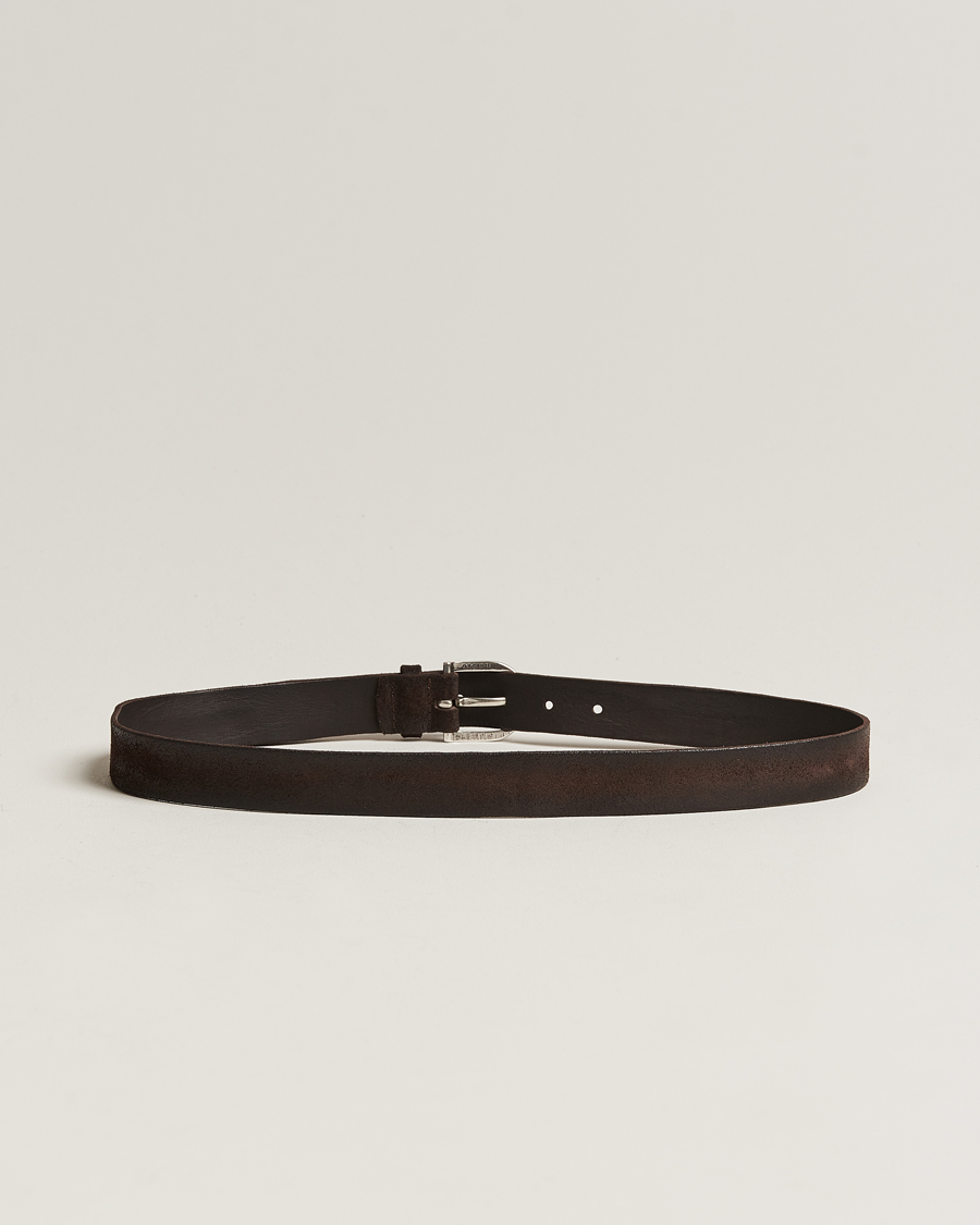 Herren | Orciani Handmade Suede Belt 3 cm Testa Di Moro | Orciani | Handmade Suede Belt 3 cm Testa Di Moro