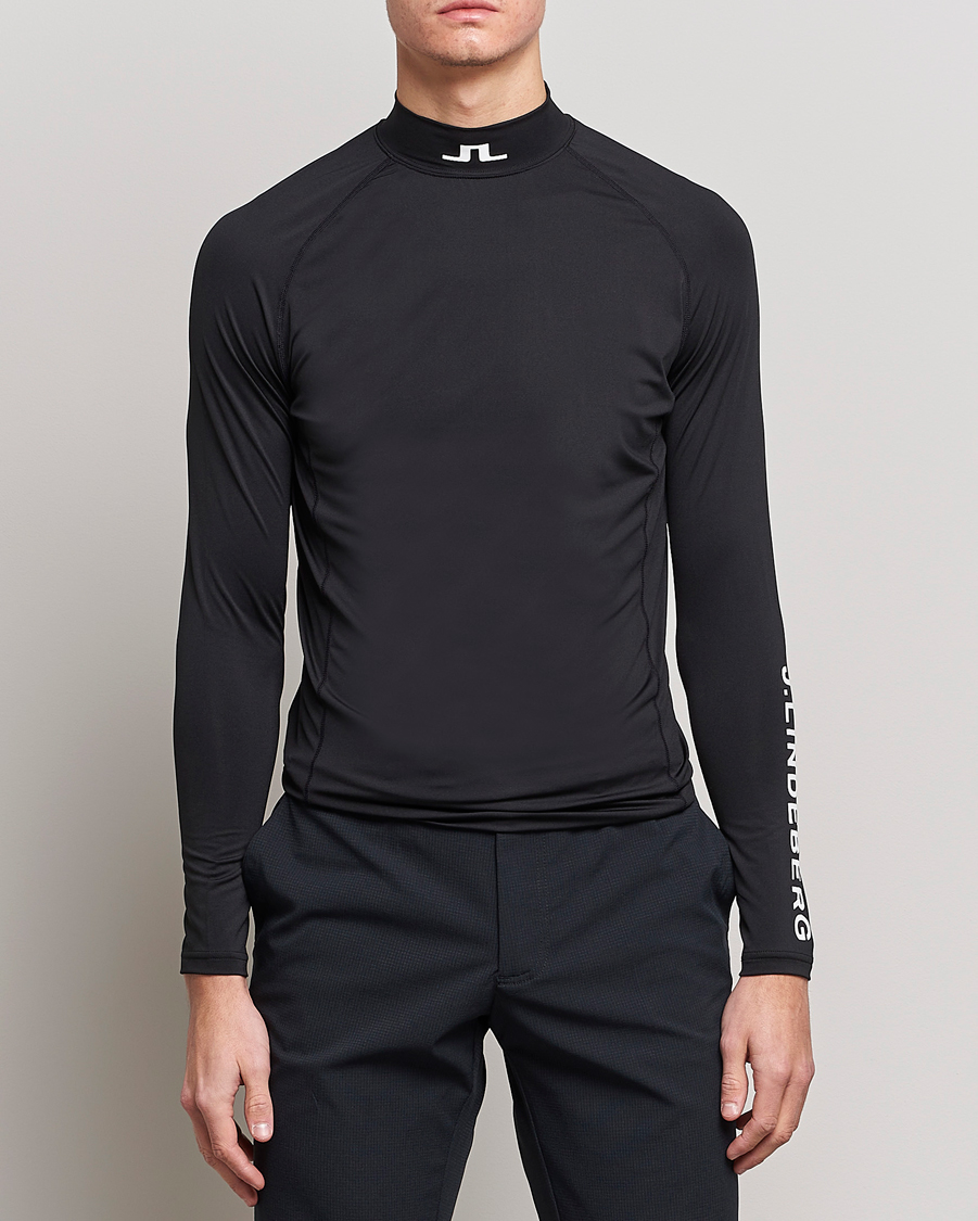 Herren | Langarm T-Shirt | J.Lindeberg | Aello Soft Compression Tee Black