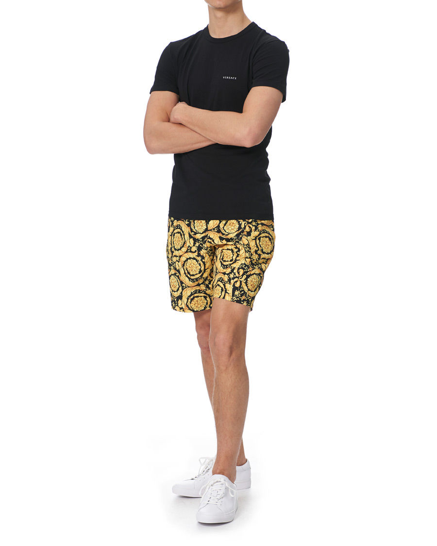 Herren | Badehosen | Versace | Barocco Swim Trunks Black/Gold