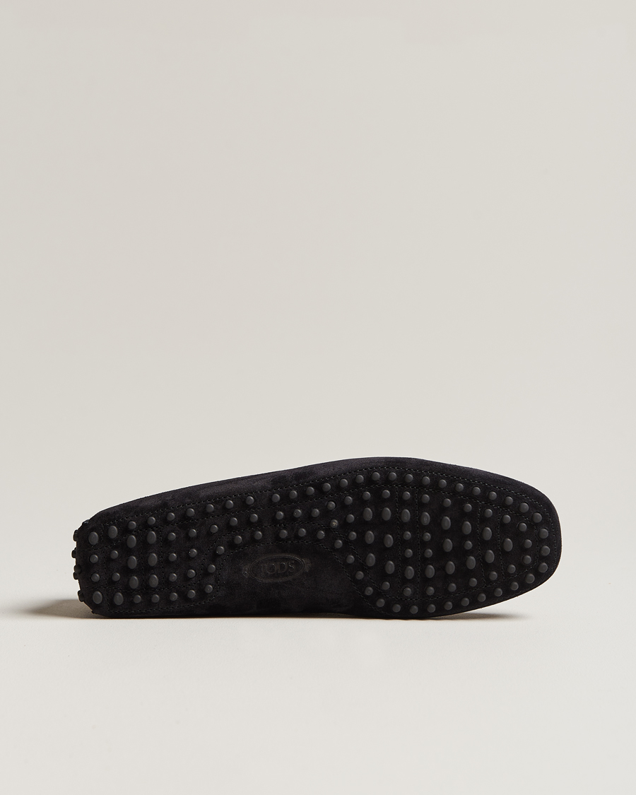Herren | Tod's Lacetto Gommino Carshoe Black Suede | Tod's | Lacetto Gommino Carshoe Black Suede