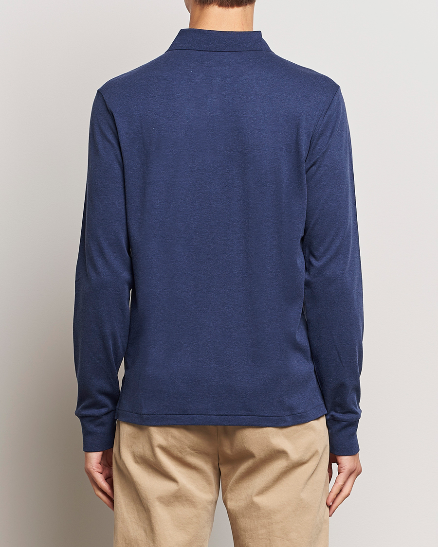 Herren | Poloshirts | Polo Ralph Lauren | Pima Cotton Custom Fit LS Polo Spring Navy Heather