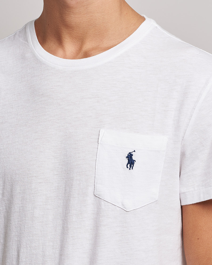 Herren | T-Shirts | Polo Ralph Lauren | Washed Crew Neck Pocket Tee White