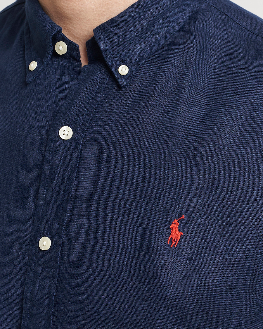 Herren | Hemden | Polo Ralph Lauren | Slim Fit Linen Button Down Shirt Newport Navy