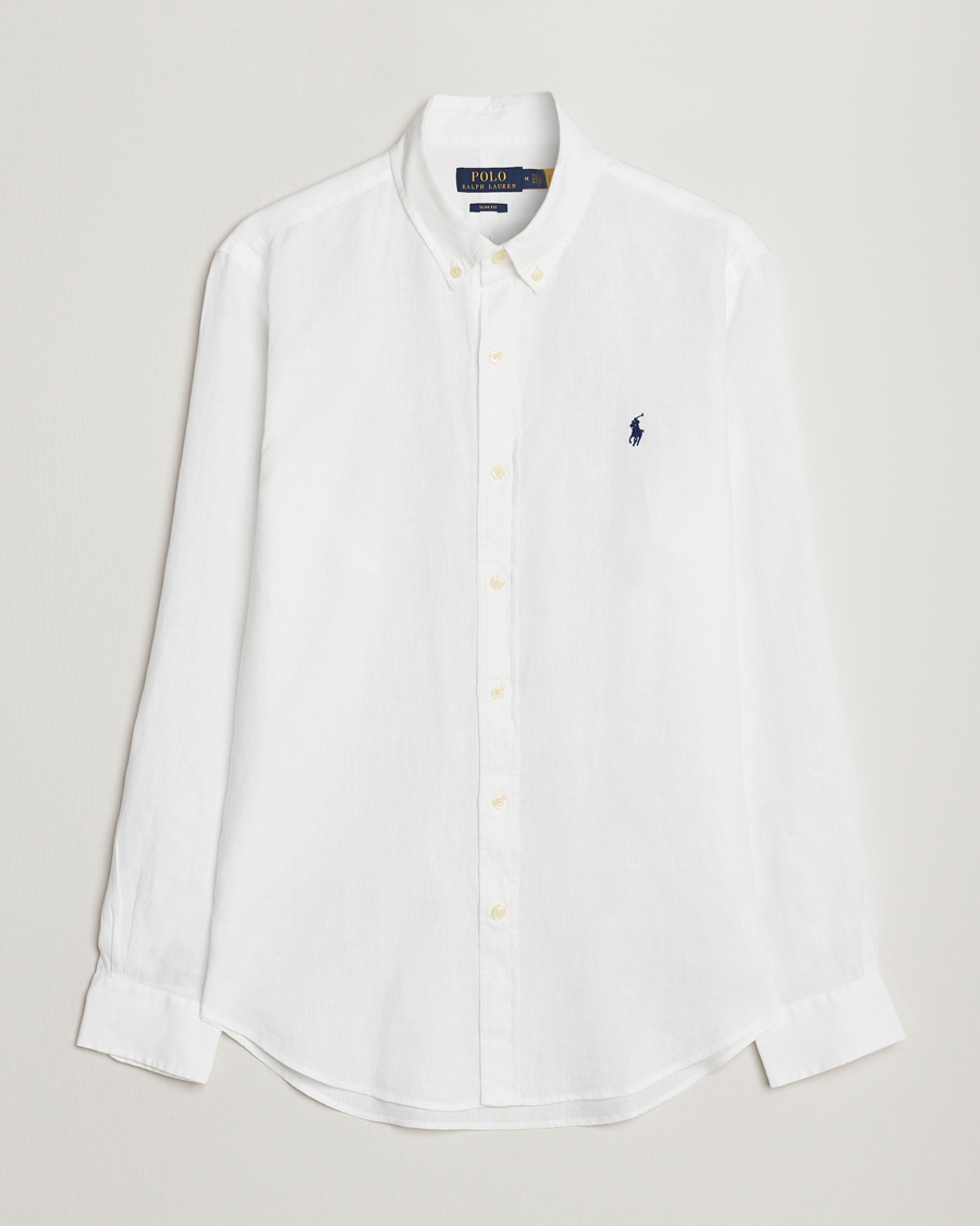 Herren | Hemden | Polo Ralph Lauren | Slim Fit Linen Button Down Shirt White