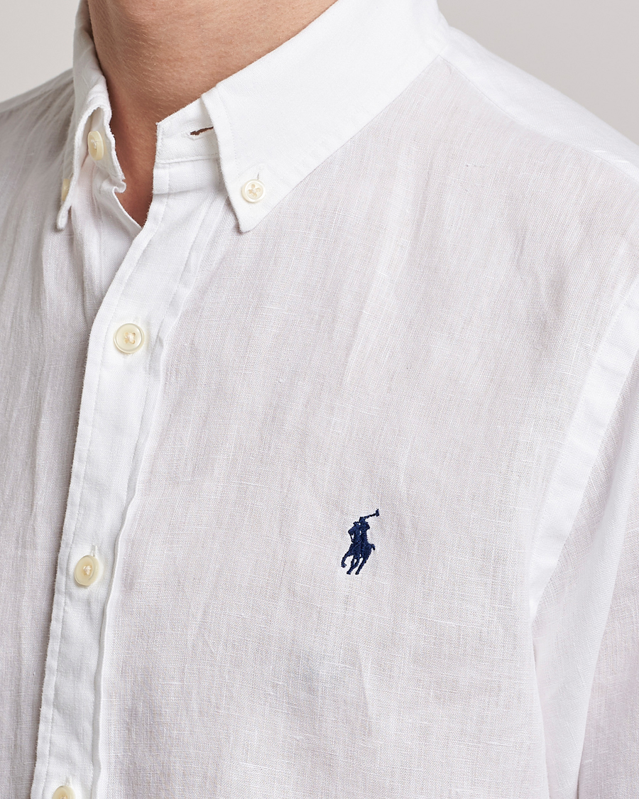 Herren | Hemden | Polo Ralph Lauren | Slim Fit Linen Button Down Shirt White