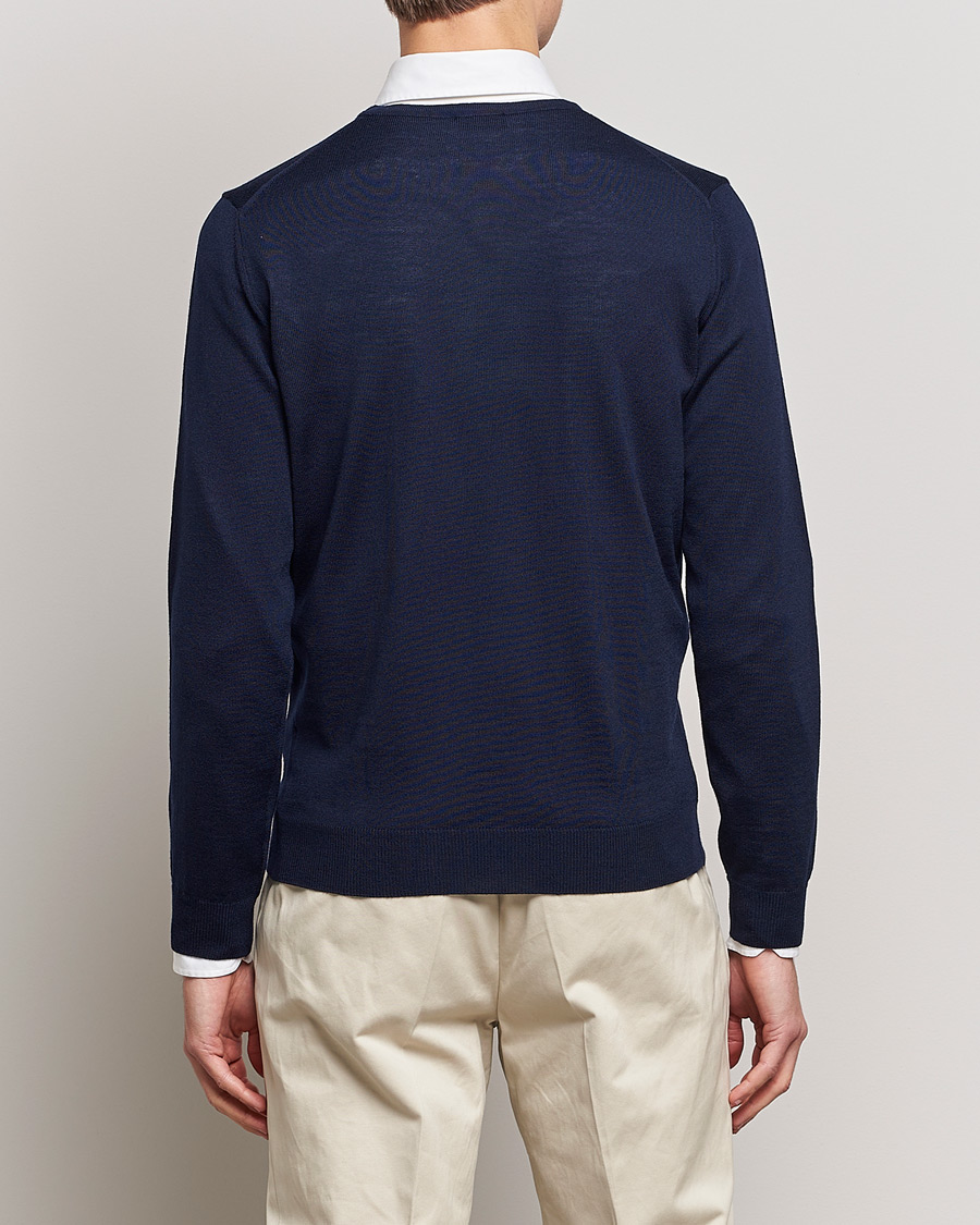 Herren | Pullover | Stenströms | Merino Crew Neck Navy
