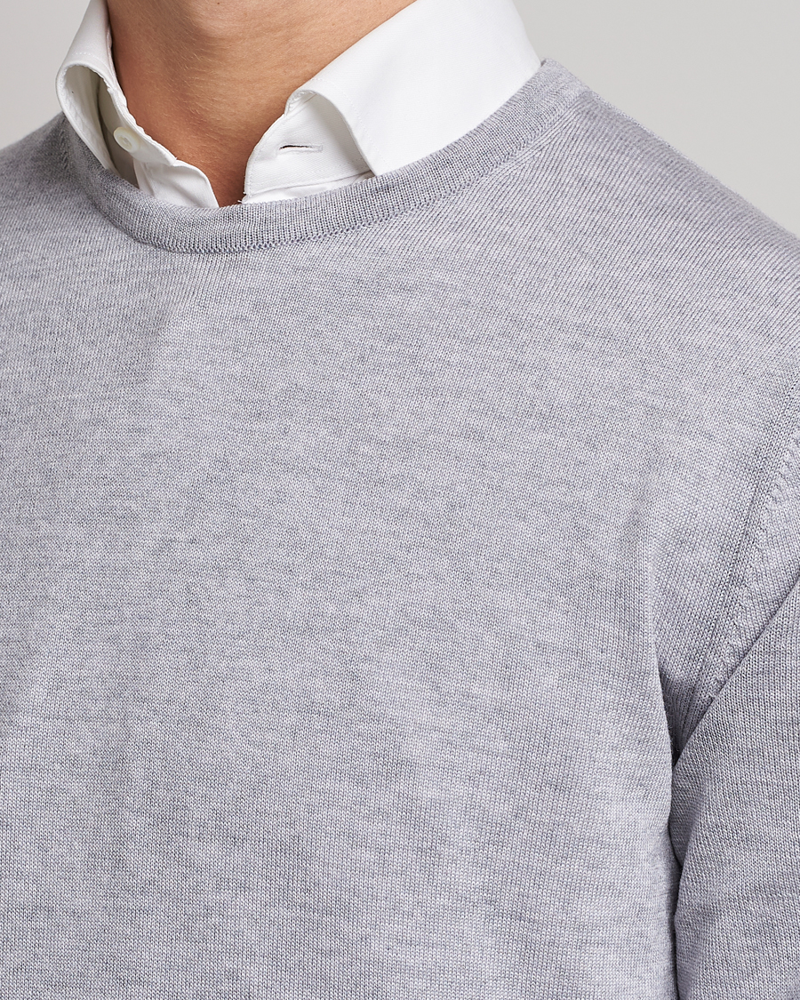 Herren | Pullover | Stenströms | Merino Crew Neck Light Grey