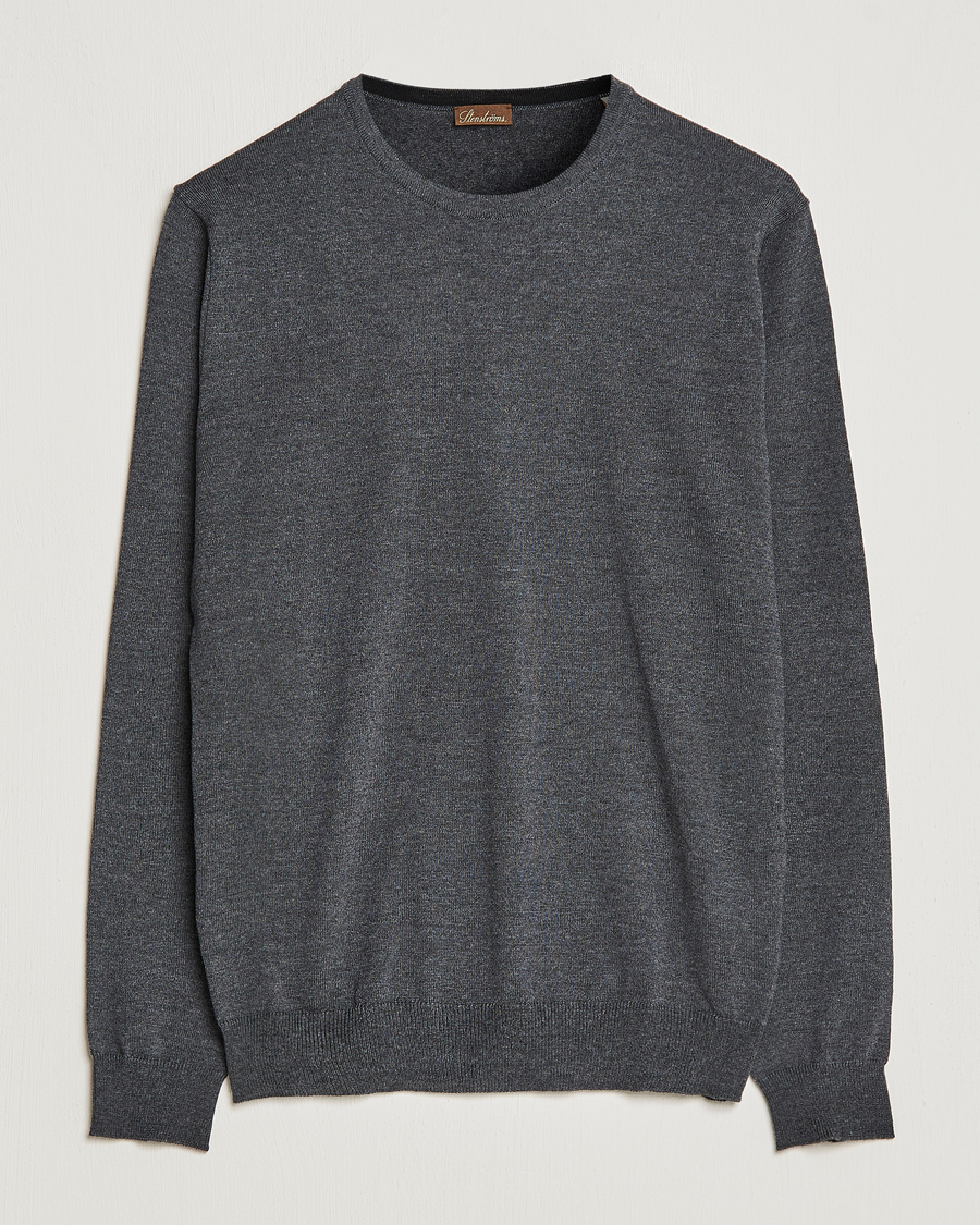 Herren | Pullover | Stenströms | Merino Crew Neck Anthracite