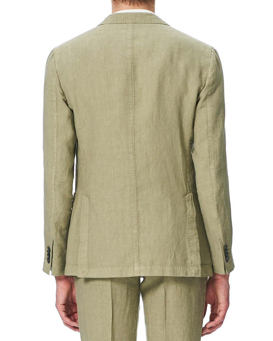 Herren | Anzüge | Boglioli | K Jacket Patch Pocket Linen Suit Sage Green