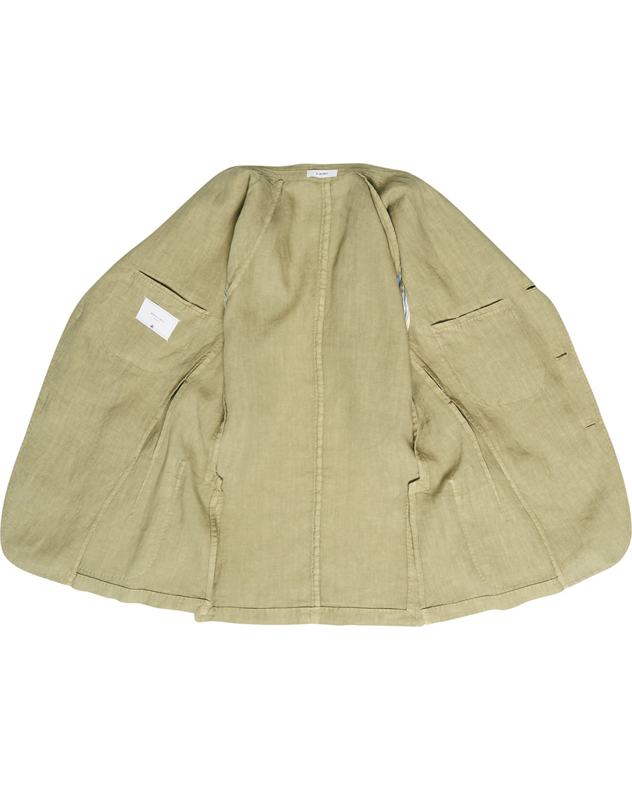 Herren | Anzüge | Boglioli | K Jacket Patch Pocket Linen Suit Sage Green
