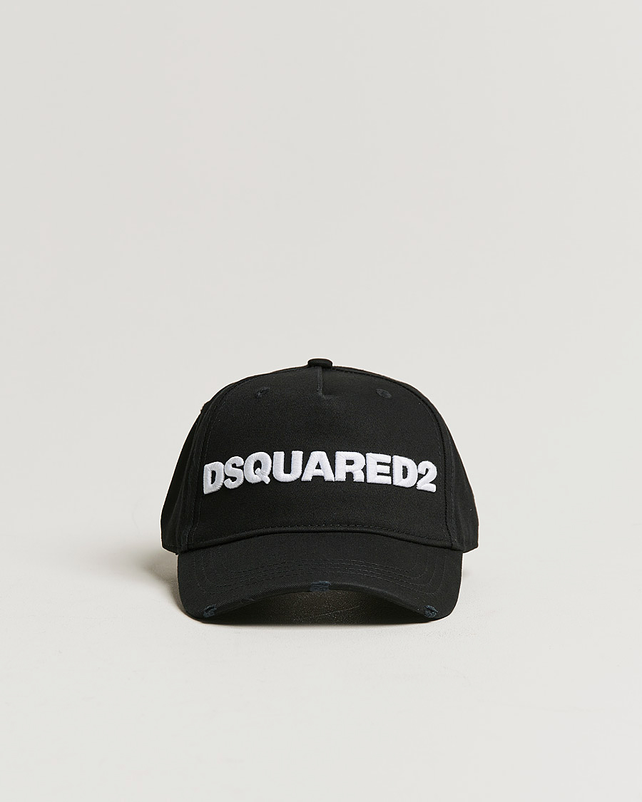 Herren | Dsquared2 Lettering Logo Baseball Cap Black/White | Dsquared2 | Lettering Logo Baseball Cap Black/White