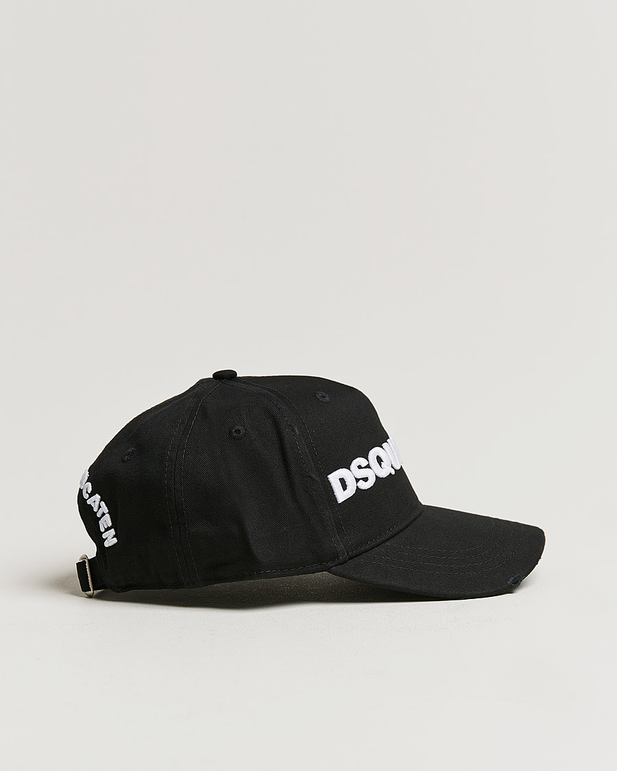 Herren | Dsquared2 Lettering Logo Baseball Cap Black/White | Dsquared2 | Lettering Logo Baseball Cap Black/White