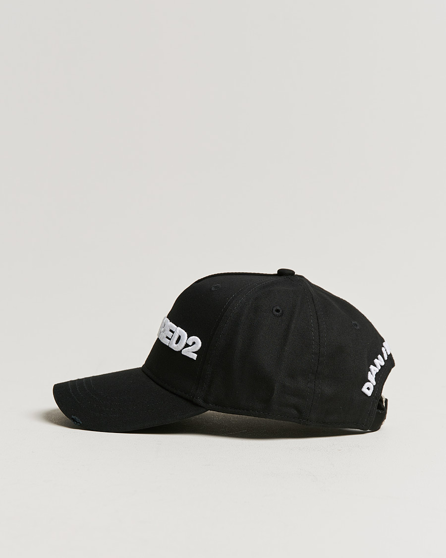 Herren | Dsquared2 Lettering Logo Baseball Cap Black/White | Dsquared2 | Lettering Logo Baseball Cap Black/White