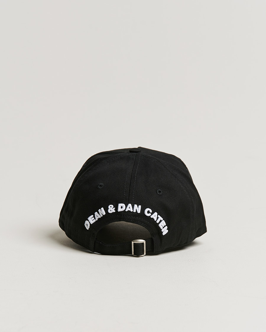 Herren | Dsquared2 Lettering Logo Baseball Cap Black/White | Dsquared2 | Lettering Logo Baseball Cap Black/White