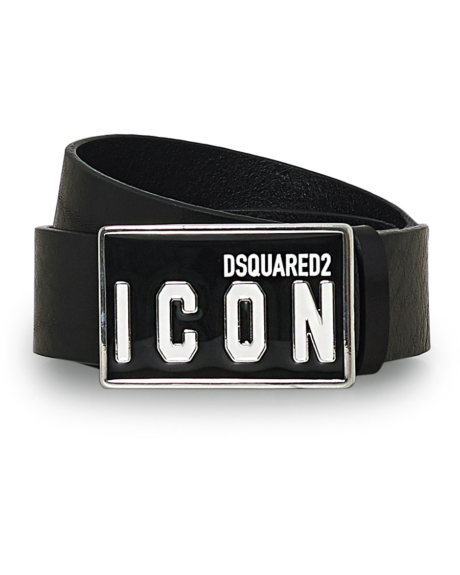 Herren | Dsquared2 Icon Plaque Belt Black | Dsquared2 | Icon Plaque Belt Black
