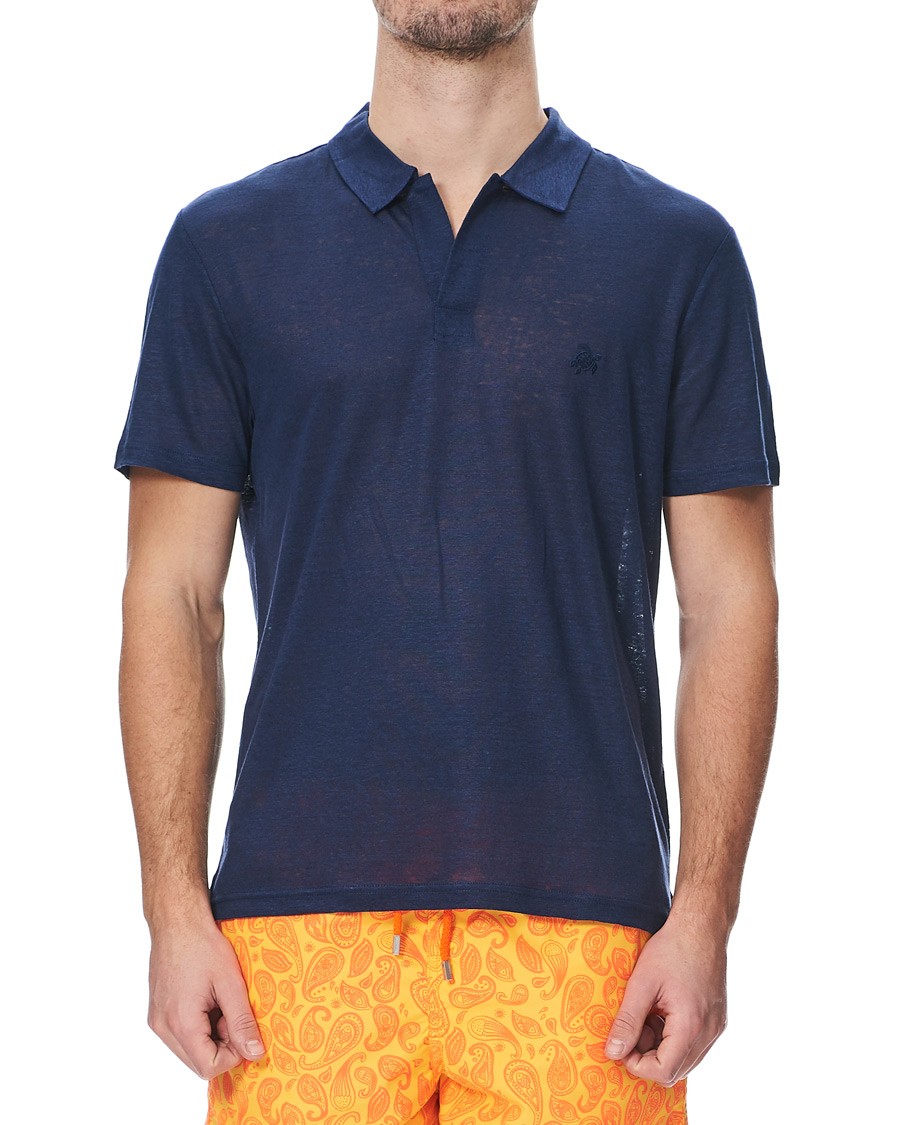 Herren | Poloshirts | Vilebrequin | Pyramid Linen Jersey Polo Navy