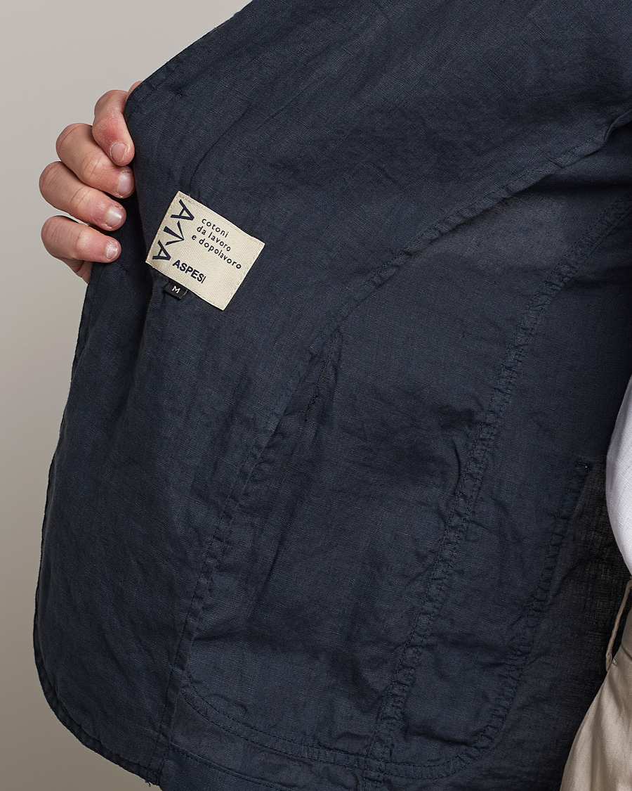 Herren | Sakkos | Aspesi | Samuraki Linen Blazer Navy