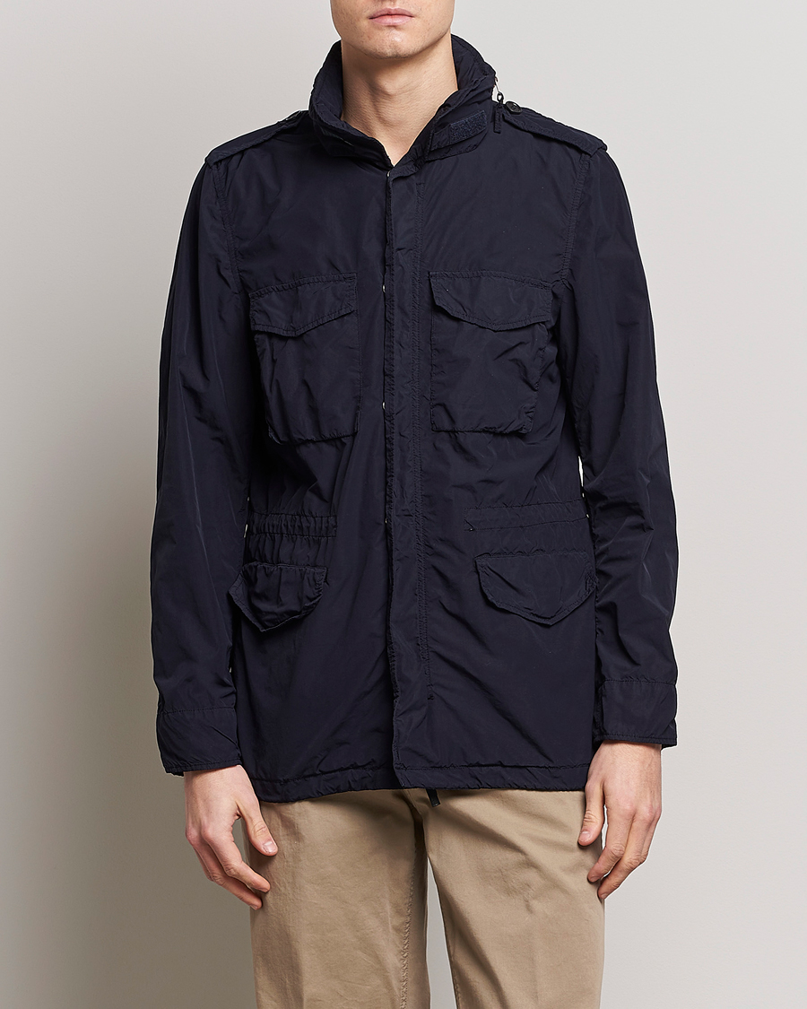 Herren | Klassische Jacken | Aspesi | Giubotto Garment Dyed Field Jacket Navy