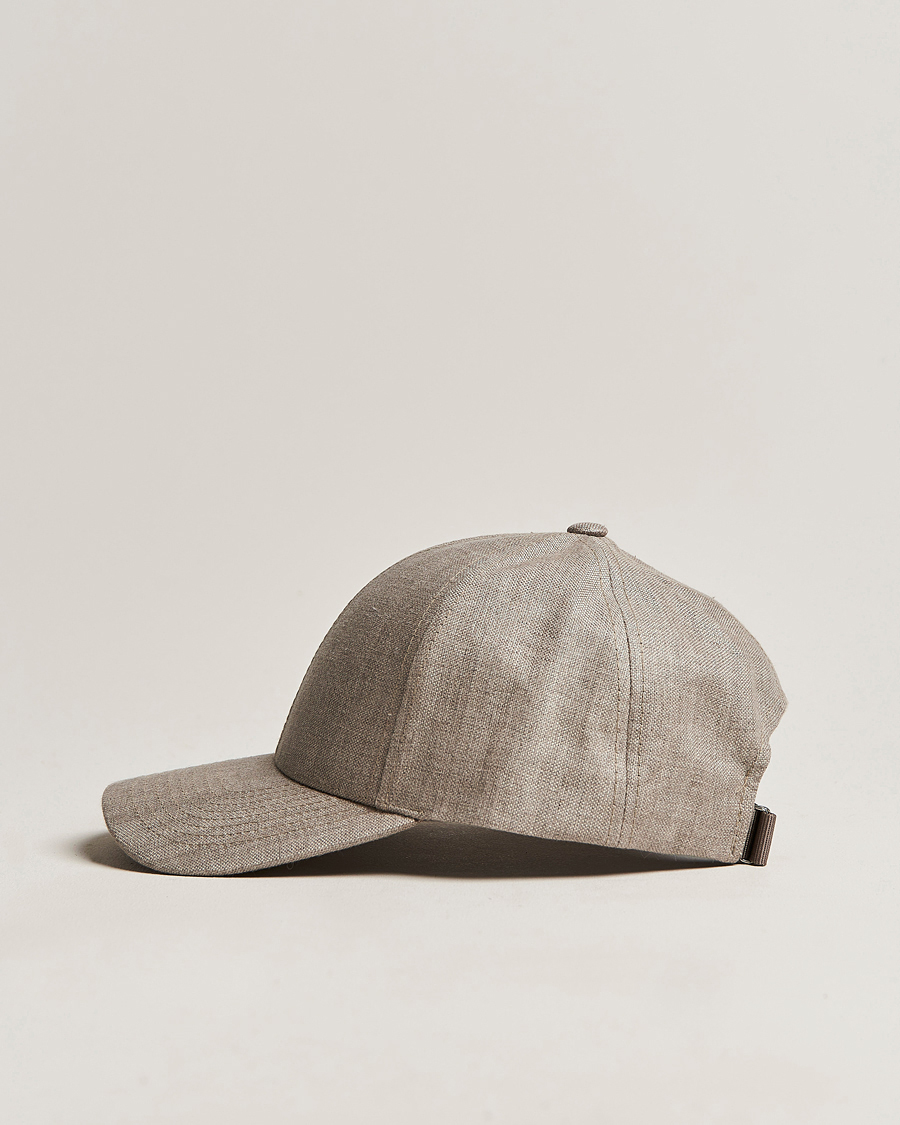 Herren | Varsity Headwear Linen Baseball Cap Argent Khaki | Varsity Headwear | Linen Baseball Cap Argent Khaki