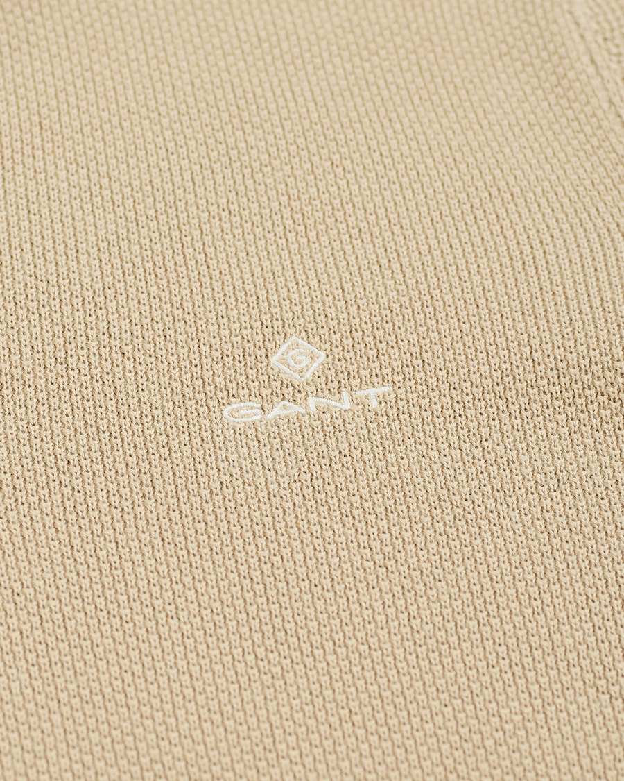 Herren | Pullover | GANT | Cotton Pique Half-Zip Sweater Dry Sand